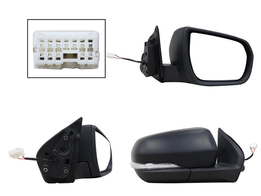 ESPEJO DER MANUAL NEGRO POROSO C/LUZ DIRECCIONAL (2PINES)
