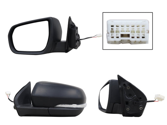 ESPEJO IZQ MANUAL NEGRO POROSO C/LUZ DIRECCIONAL (2PINES)