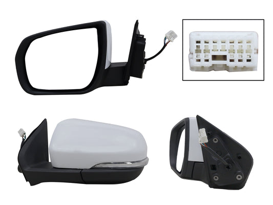 ESPEJO IZQ ELECT BLANCO P/PINTAR C/LUZ DIRECCIONAL C/DESEMPAÑANTE (6PINES)