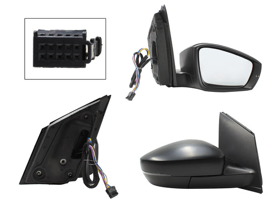 ESPEJO DER ELECT NEGRO P/PINTAR C/LUZ DIRECCIONAL (6PINES) (VENTO 16-22)