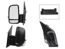 ESPEJO IZQ ELECT NEGRO POROSO C/LUZ DIREC (2 LUNAS) (6PINES) (VW CRAFTER 08-18)