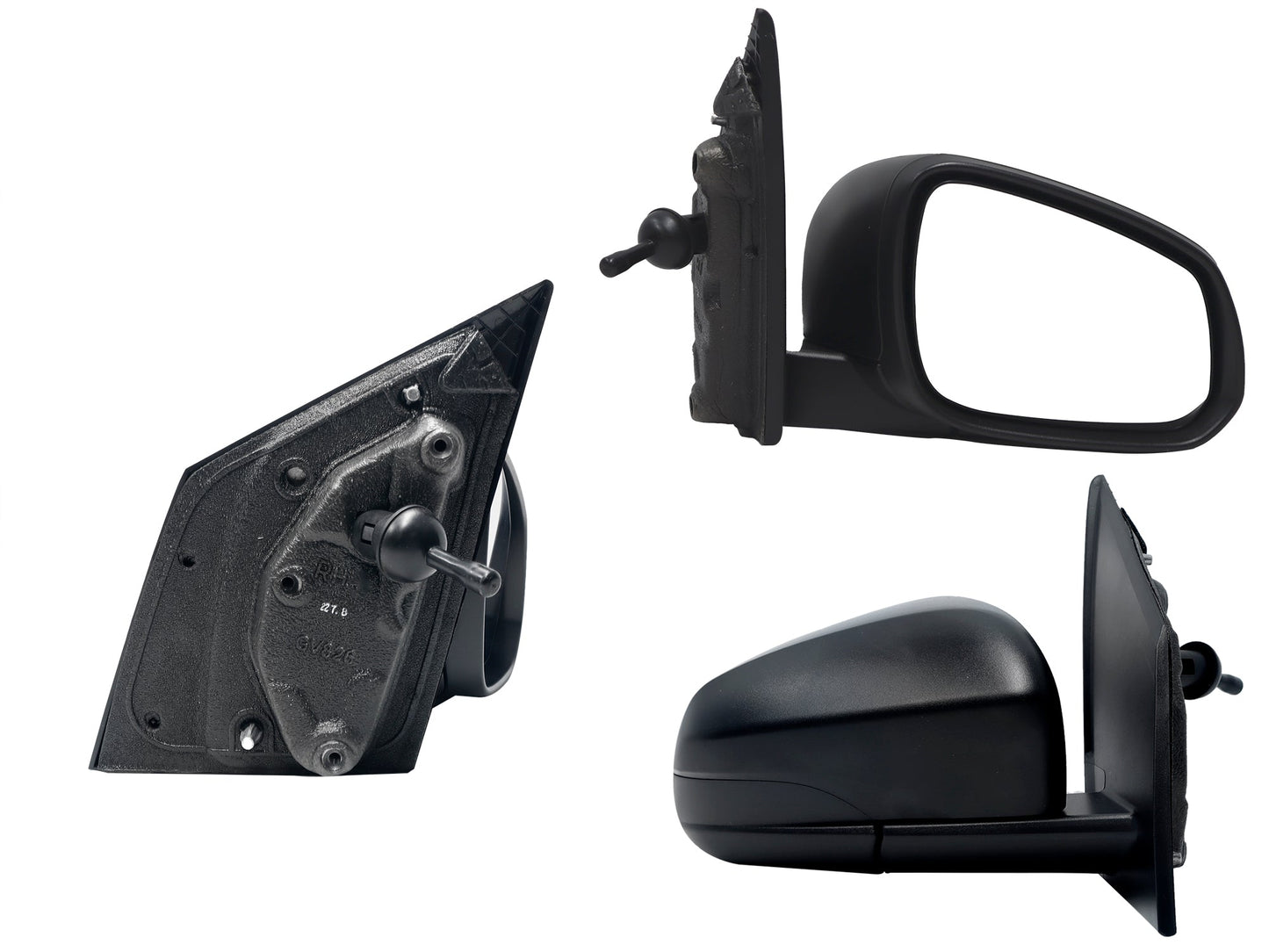 ESPEJO DER MANUAL NEGRO POROSO C/CONTROL (NUEVA LINEA)