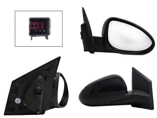 ESPEJO DER ELECT NEGRO P/PINTAR (3PINES) (SEDAN/H-BACK)