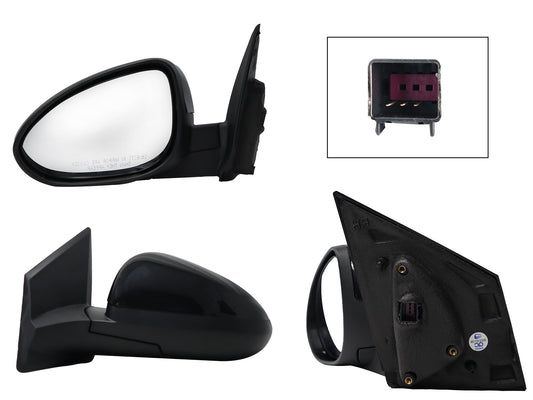 ESPEJO IZQ ELECT NEGRO P/PINTAR (3PINES) (SEDAN/H-BACK)
