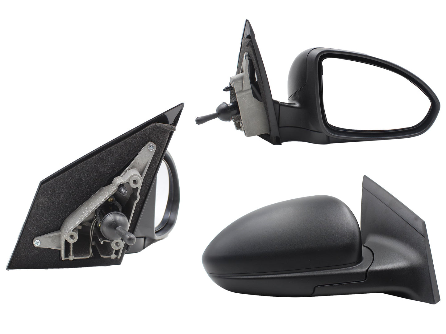 ESPEJO DER MANUAL NEGRO POROSO C/CONTROL