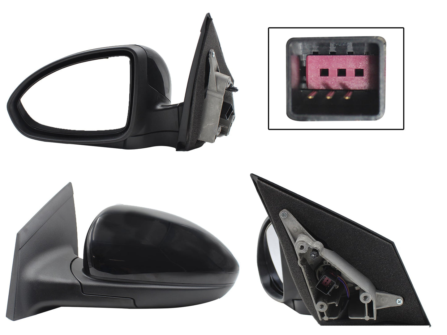 ESPEJO IZQ ELECT NEGRO P/PINTAR (3PINES)
