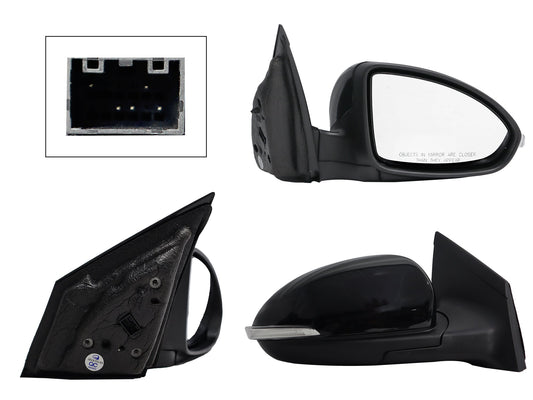 ESPEJO DER ELECT NEGRO P/PINTAR C/LUZ DIRECCIONAL (5PINES)