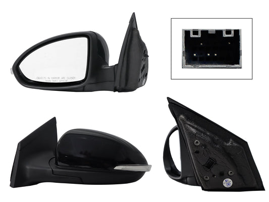 ESPEJO IZQ ELECT NEGRO P/PINTAR C/LUZ DIRECCIONAL (5PINES)