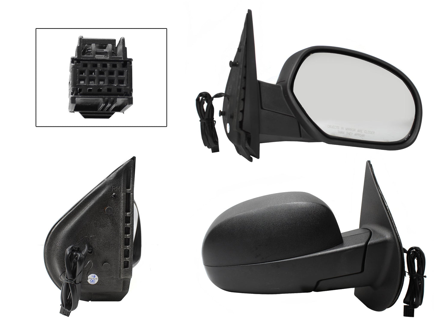 ESPEJO DER ELECT NEGRO POROSO C/DESEMPAÑANTE (5PINES) (SUBURBAN-TAHOE-YUKON 07-13)