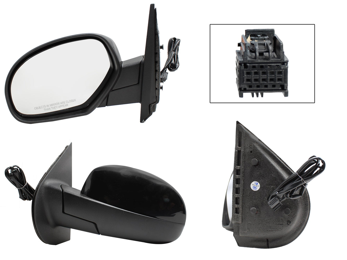 ESPEJO IZQ ELECT NEGRO P/PINTAR C/DESEMPAÑANTE (5PINES) (SUBURBAN-TAHOE-YOKON 07-13)