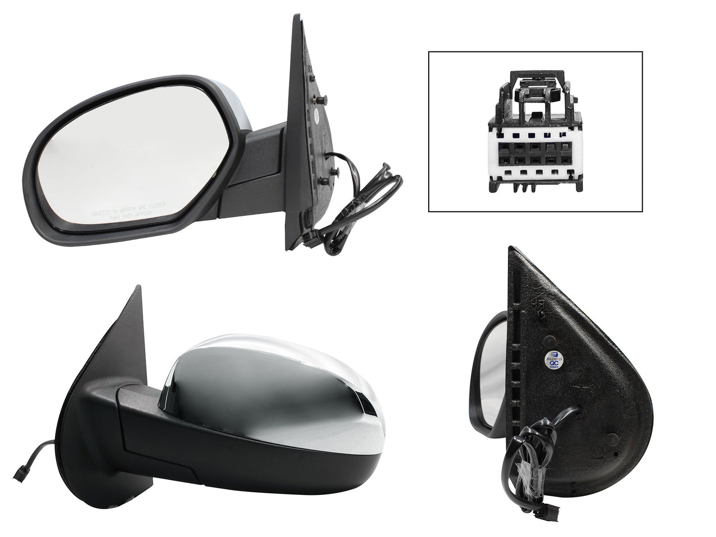 ESPEJO IZQ ELECT CROMO C/DESEMPAÑANTE (5PINES) (SUBURBAN-TAHOE-YUKON-SIERRA 07-13)