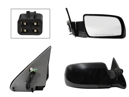 ESPEJO DER ELECT NEGRO LISO (4PINES) (SUBURBAN 92-99)