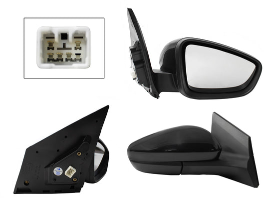 ESPEJO DER ELECT NEGRO P/PINTAR C/DESEMPAÑANTE (5PINES) (VERSION LT)