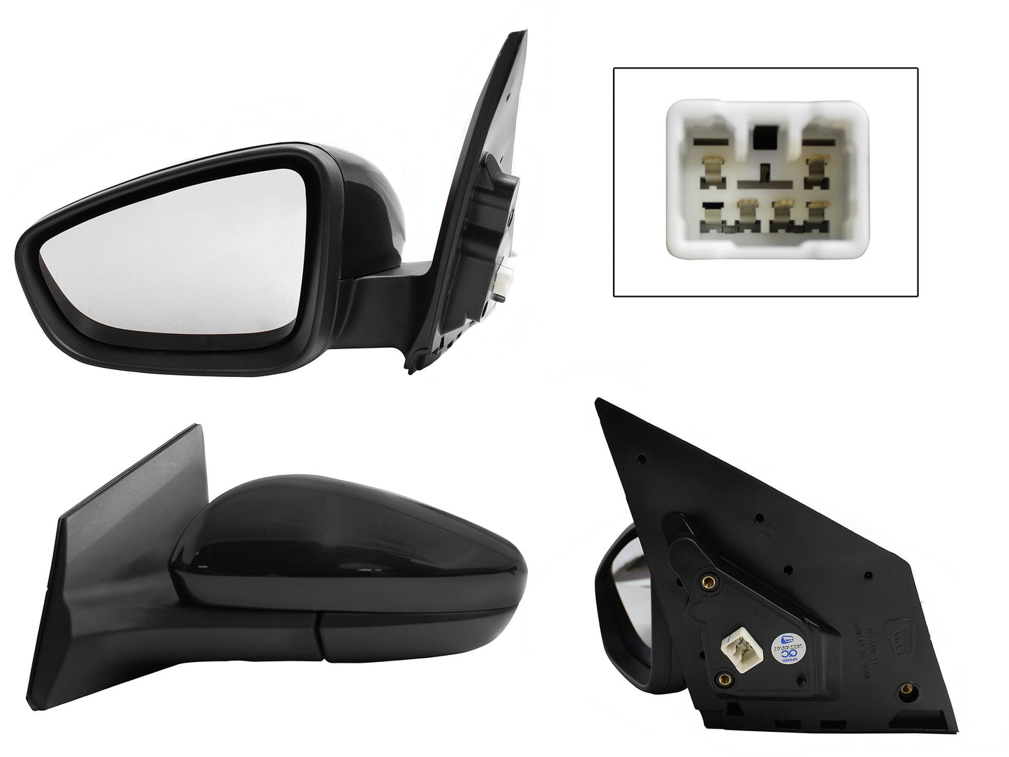 ESPEJO IZQ ELECT NEGRO P/PINTAR C/DESEMPAÑANTE (5PINES)