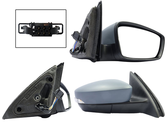 ESPEJO DER ELECT NEGRO P/PINTAR C/LUZ DIRECCIONAL C/DESEMPAÑANTE (6PINES)