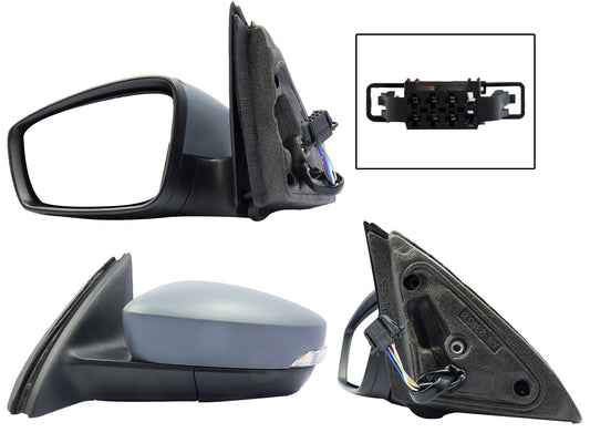 ESPEJO IZQ ELECT NEGRO P/PINTAR C/LUZ DIRECCIONAL C/DESEMPAÑANTE (6PINES)