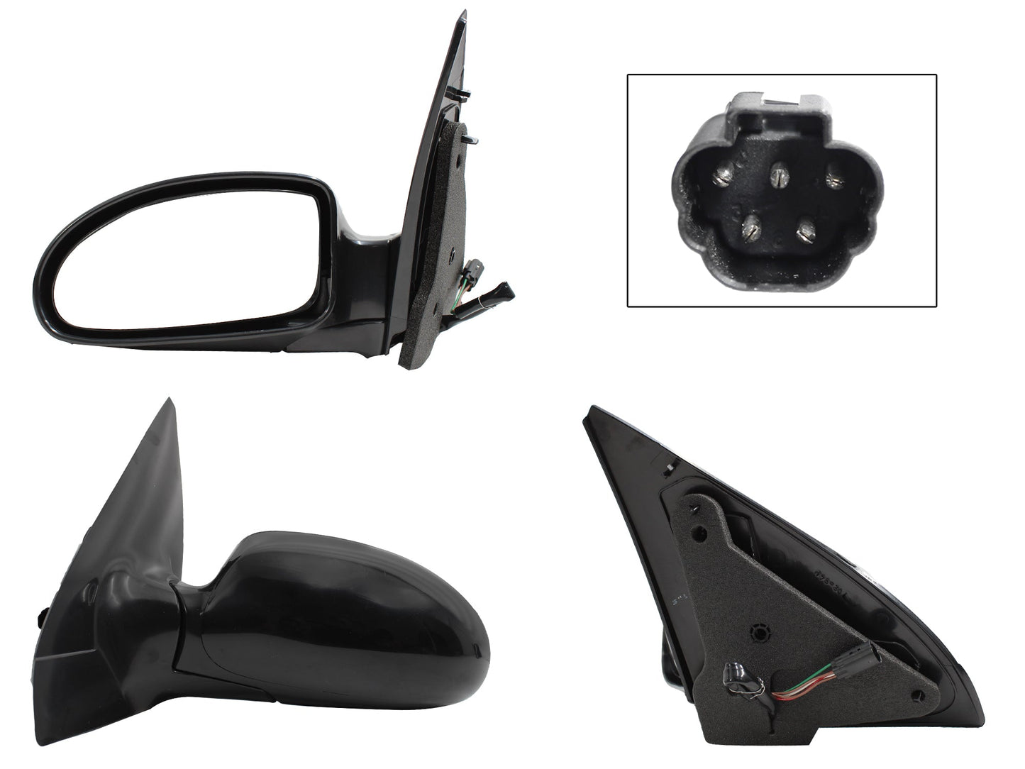 ESPEJO IZQ ELECT NEGRO P/PINTAR (5PINES)