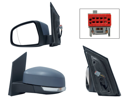 ESPEJO IZQ ELECT GRIS P/PINTAR C/LUZ DIRECCIONAL C/LUNA CÓNCAVA (5PINES)