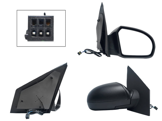 ESPEJO DER ELECT NEGRO POROSO (3PINES)