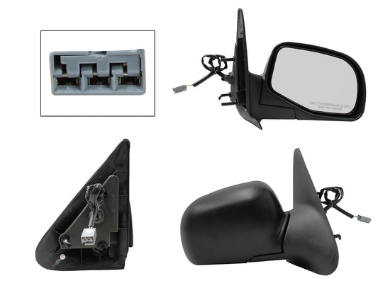 ESPEJO DER ELECT NEGRO POROSO (3PINES)