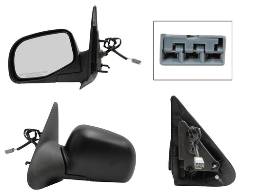 ESPEJO IZQ ELECT NEGRO POROSO (3PINES)