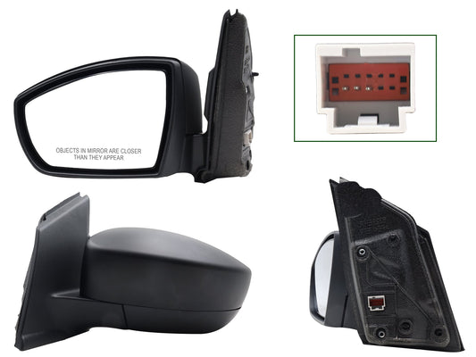 ESPEJO IZQ ELECT NEGRO P/PINTAR C/DESEMPAÑANTE (3PINES)