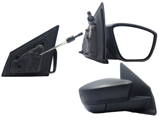 ESPEJO DER MANUAL NEGRO POROSO C/CONTROL