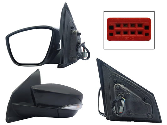 ESPEJO IZQ ELECT NEGRO P/PINTAR C/LUZ DIRECCIONAL (5PINES)
