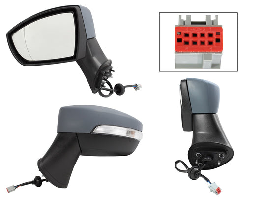 ESPEJO IZQ ELECT GRIS P/PINTAR C/LUZ DIRECCIONAL (5PINES)