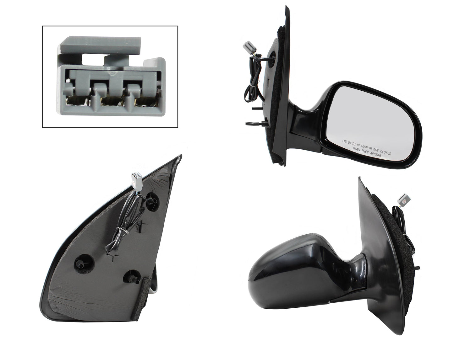 ESPEJO DER ELECT NEGRO P/PINTAR (3PINES)