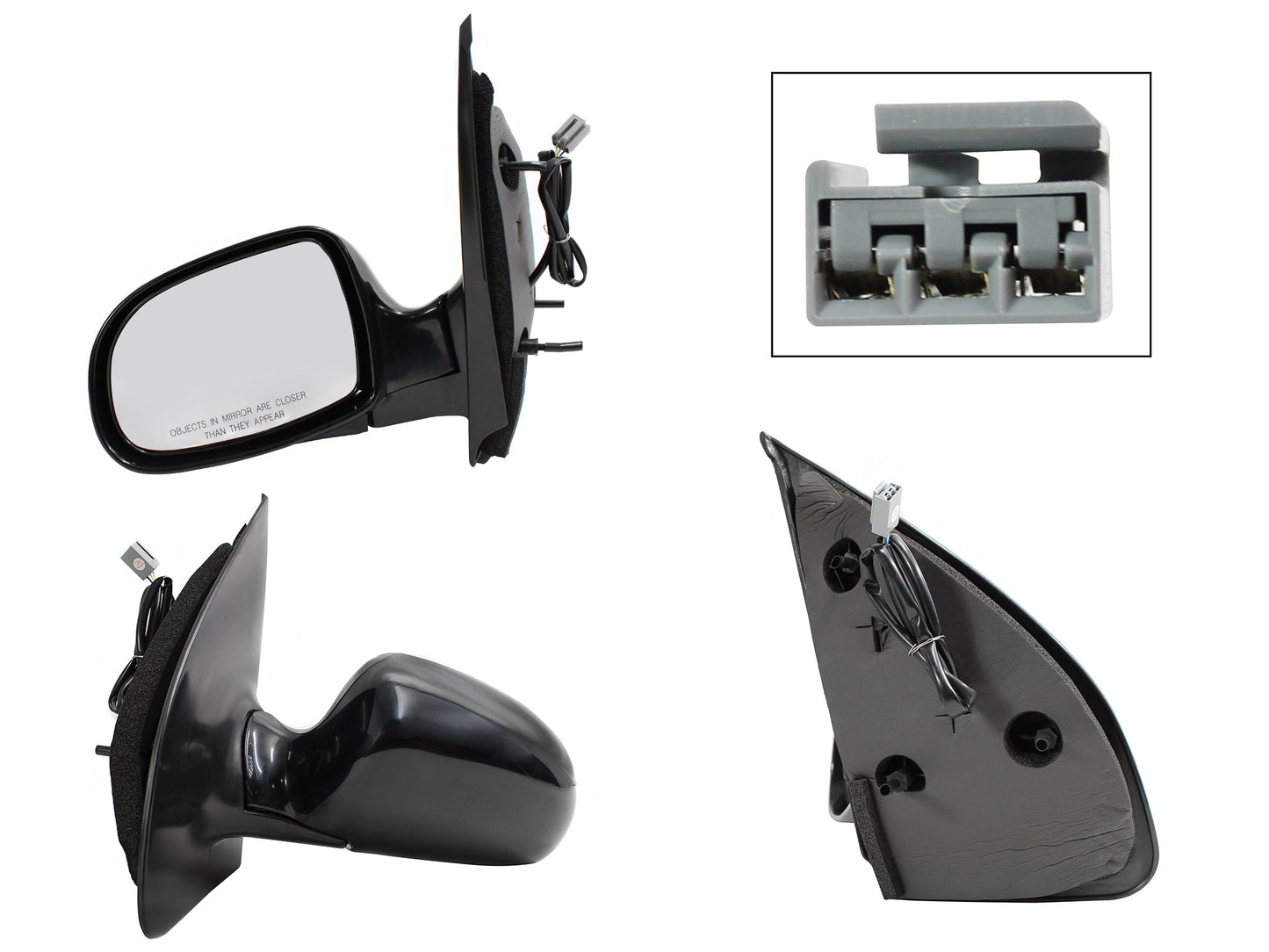 ESPEJO IZQ ELECT NEGRO P/PINTAR (3PINES)