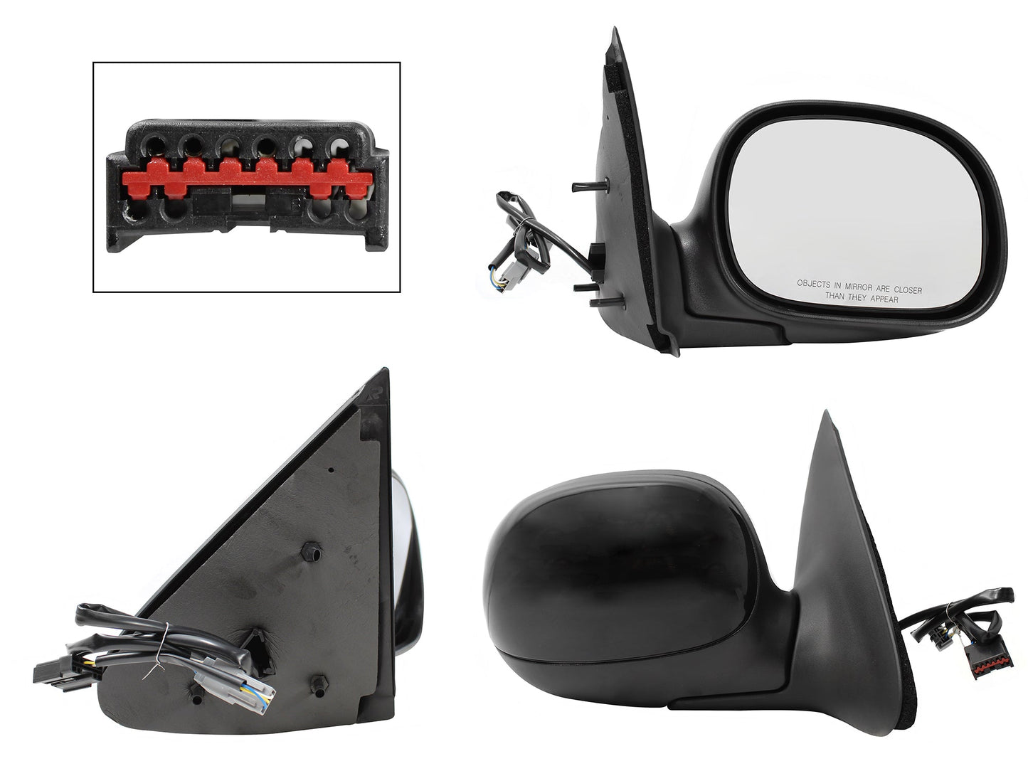 ESPEJO DER ELECT NEGRO P/PINTAR (3PINES) (LOBO 97-03)