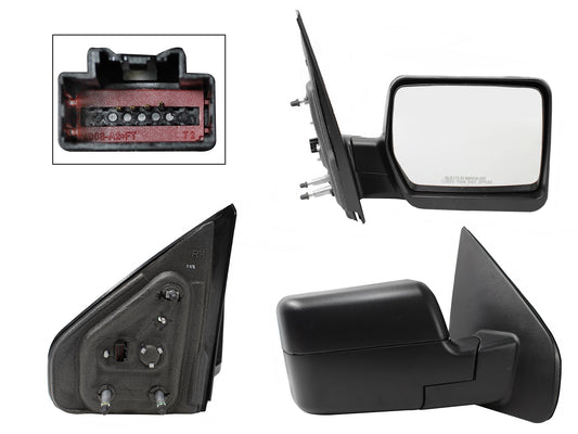 ESPEJO DER ELECT NEGRO POROSO (4PINES)