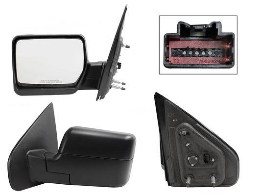 ESPEJO IZQ ELECT NEGRO POROSO (4PINES)