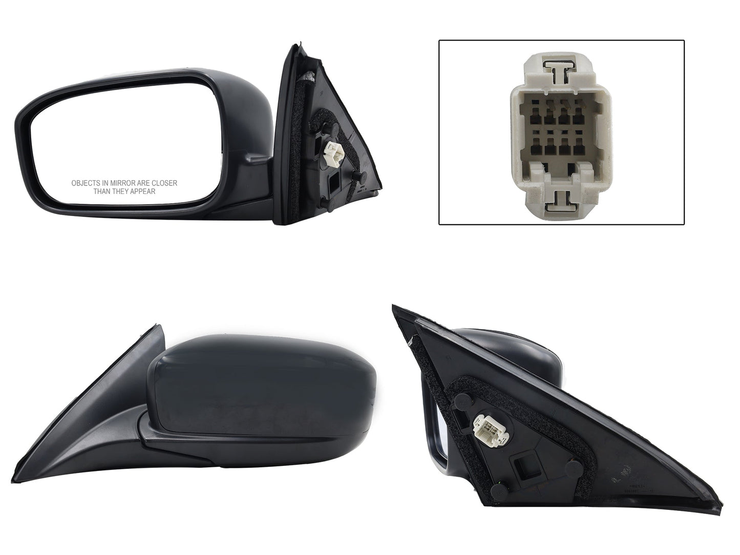 ESPEJO IZQ ELECT NEGRO P/PINTAR (3PINES)