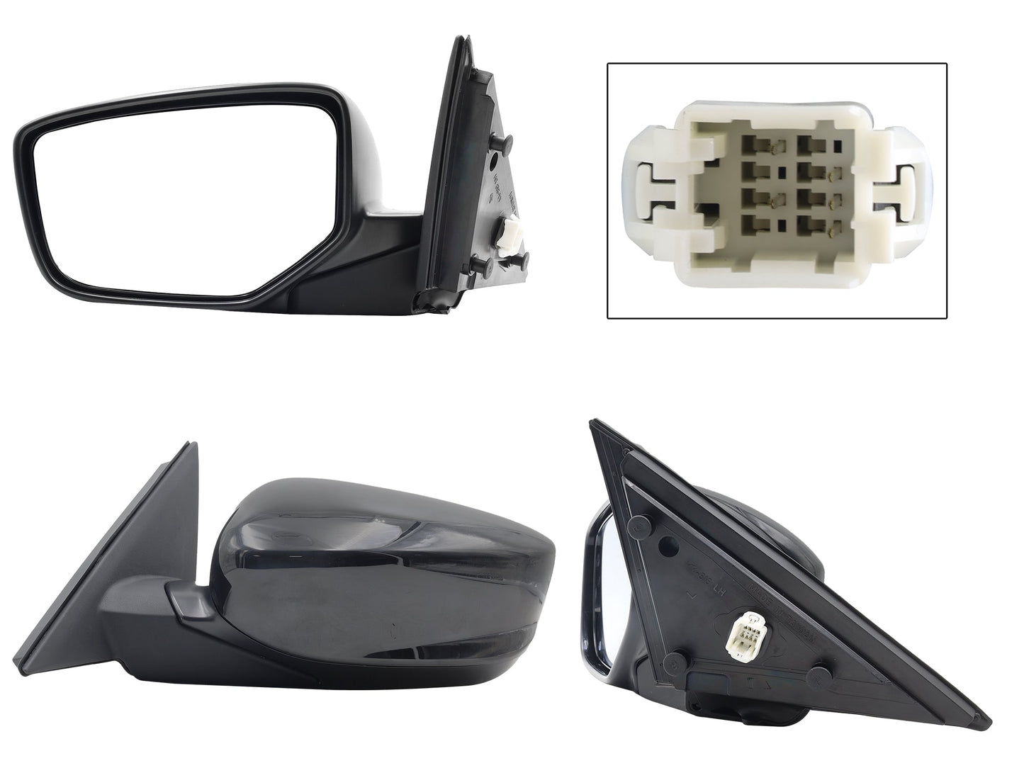 ESPEJO IZQ ELECT NEGRO P/PINTAR C/DESEMPAÑANTE (5PINES) 4PTAS