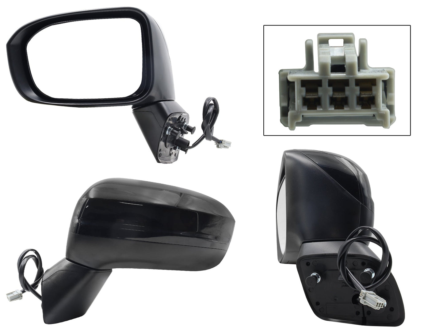 ESPEJO IZQ ELECT NEGRO P/PINTAR (3PINES) 4PTAS