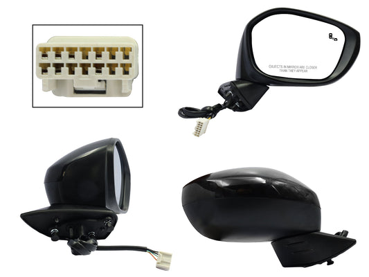 ESPEJO DER ELECT NEGRO P/PINTAR C/DETECTOR PUNTO CIEGO (7PINES) 4PTAS
