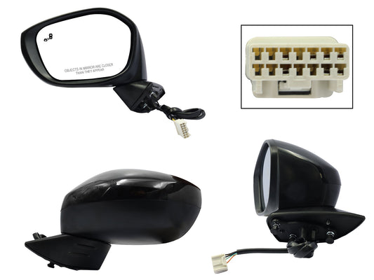 ESPEJO IZQ ELECT NEGRO P/PINTAR C/DETECTOR PUNTO CIEGO (7PINES) 4PTAS