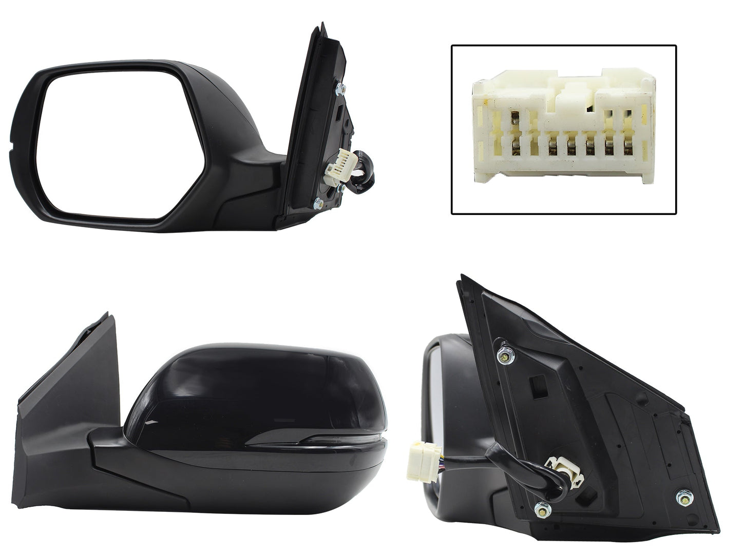 ESPEJO IZQ ELECT NEGRO P/PINTAR C/LUZ DIRECCIONAL C/DESEMPAÑANTE (7PINES)