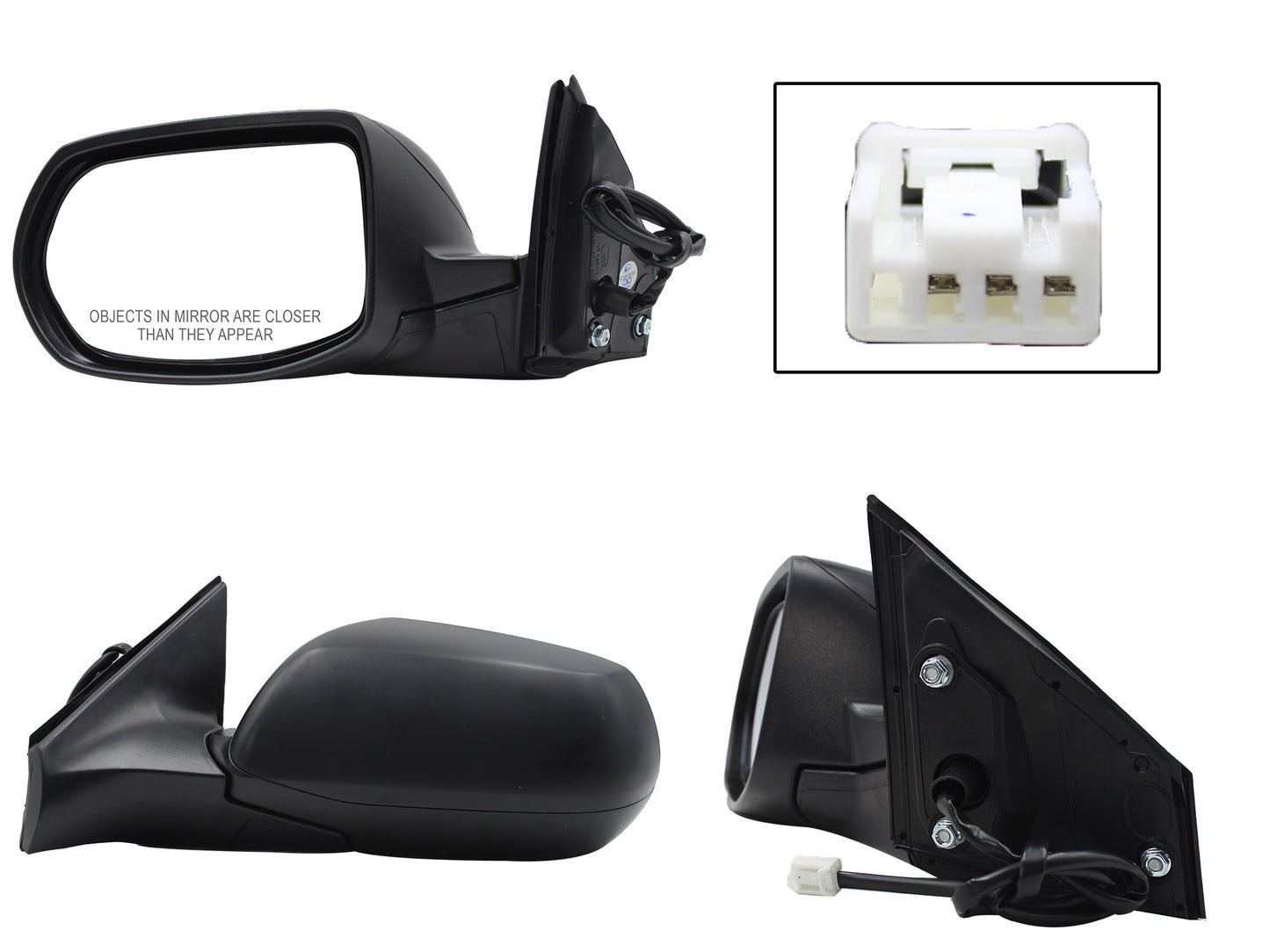 ESPEJO IZQ ELECT NEGRO P/PINTAR (3PINES)