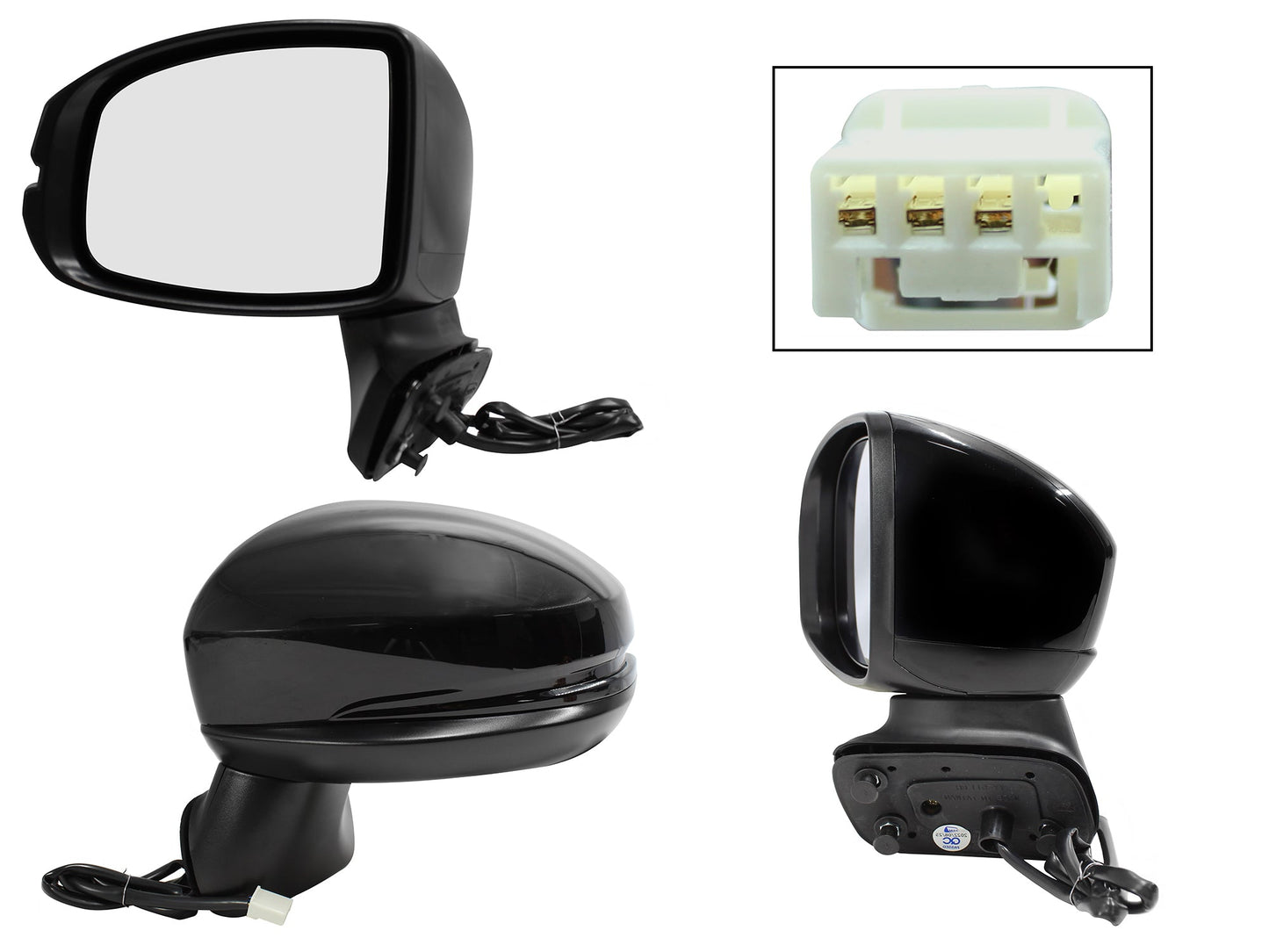 ESPEJO IZQ ELECT NEGRO P/PINTAR (3PINES)