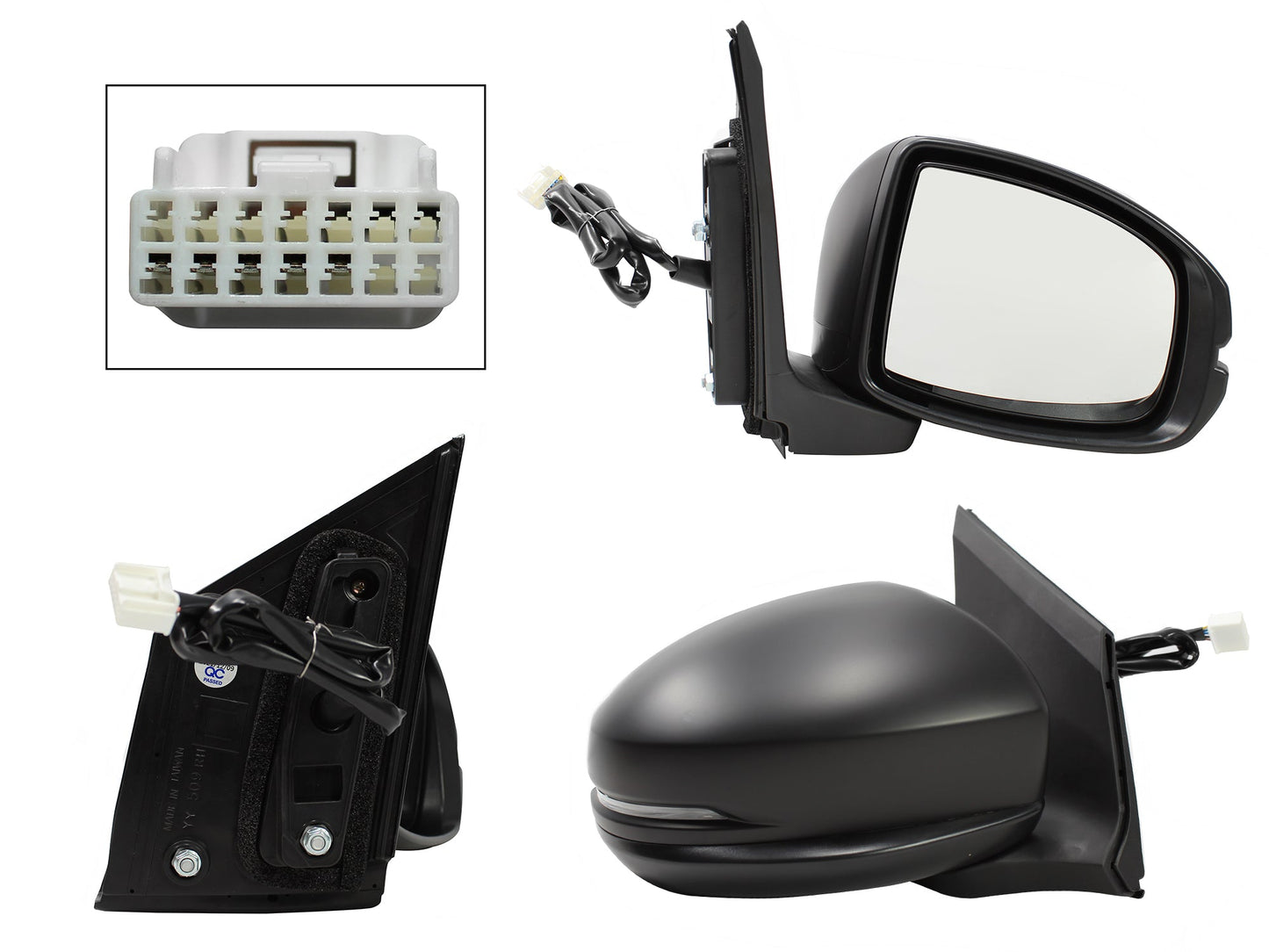 ESPEJO DER ELECT NEGRO P/PINTAR C/LUZ DIRECCIONAL (5PINES)