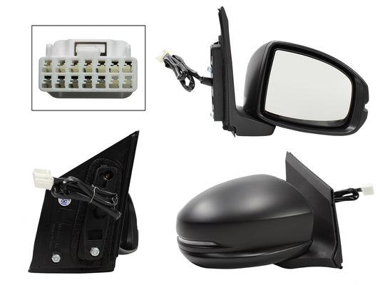 ESPEJO DER ELECT NEGRO P/PINTAR C/LUZ DIRECCIONAL (5PINES)