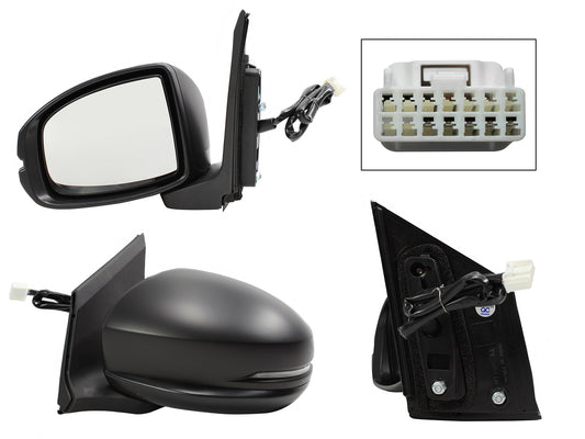 ESPEJO IZQ ELECT NEGRO P/PINTAR C/LUZ DIRECCIONAL (5PINES)