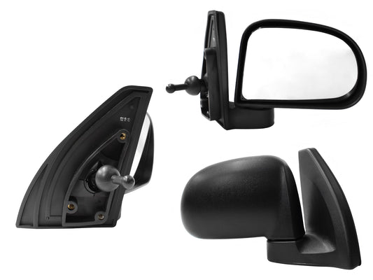 ESPEJO DER MANUAL NEGRO POROSO C/CONTROL