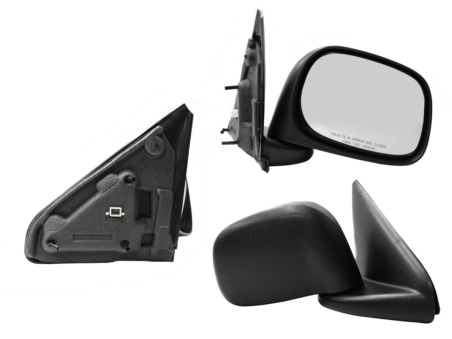 ESPEJO DER MANUAL NEGRO POROSO