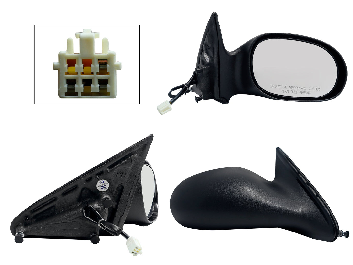 ESPEJO DER ELECT NEGRO POROSO (3PINES) (CIRRUS 01-06)