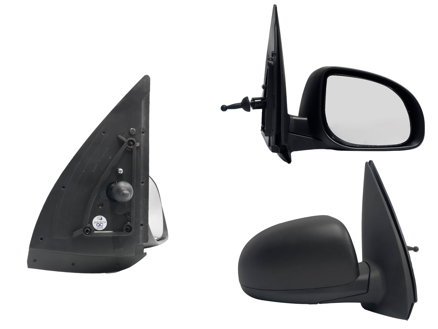 ESPEJO DER MANUAL NEGRO POROSO C/CONTROL