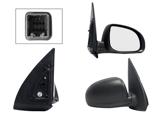 ESPEJO DER ELECT NEGRO POROSO (3PINES)